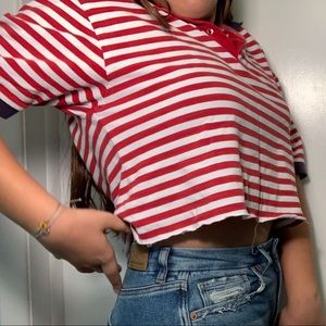Brand new, Brandy Melville cropped collard T shirt